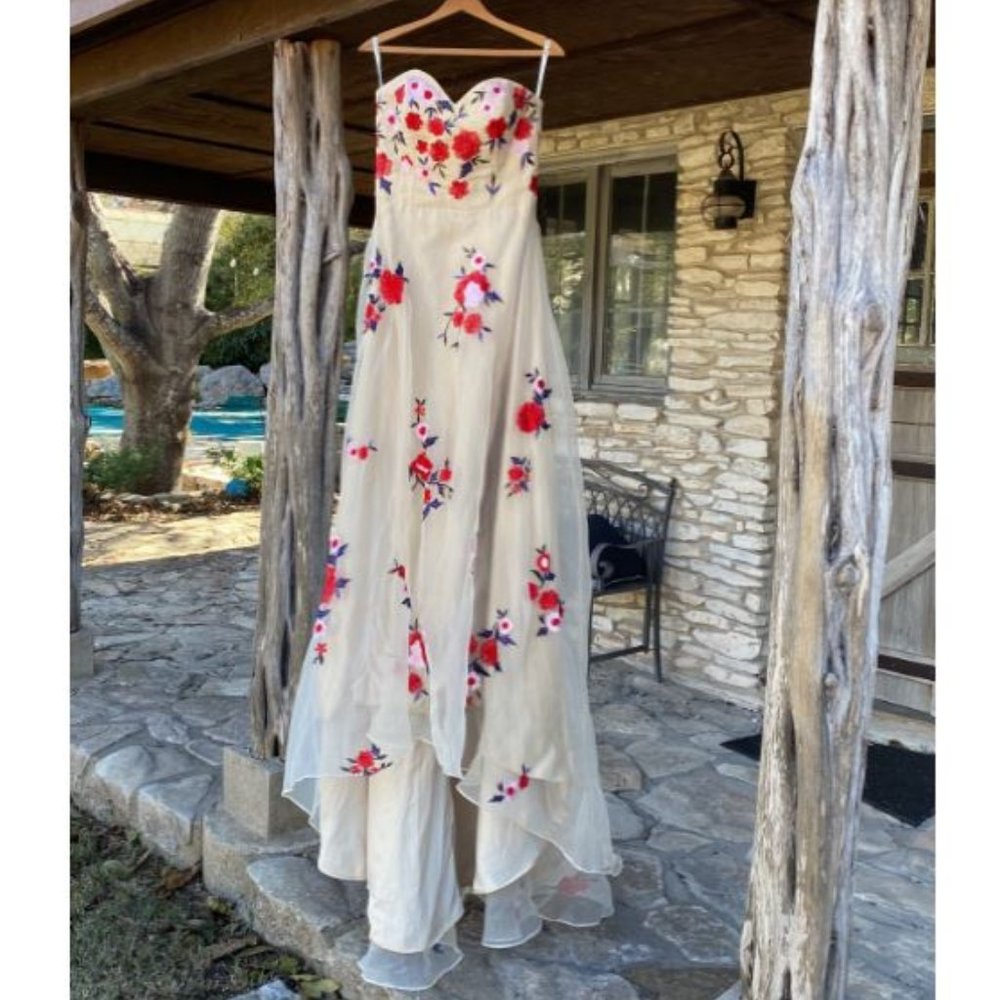 Wedding Dress With Gorgeous Embroidered Flowers